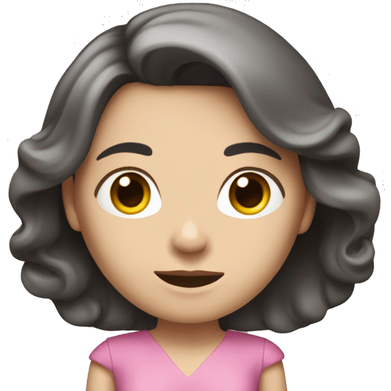 Pale Woman with long dark-hair pink dress emoji