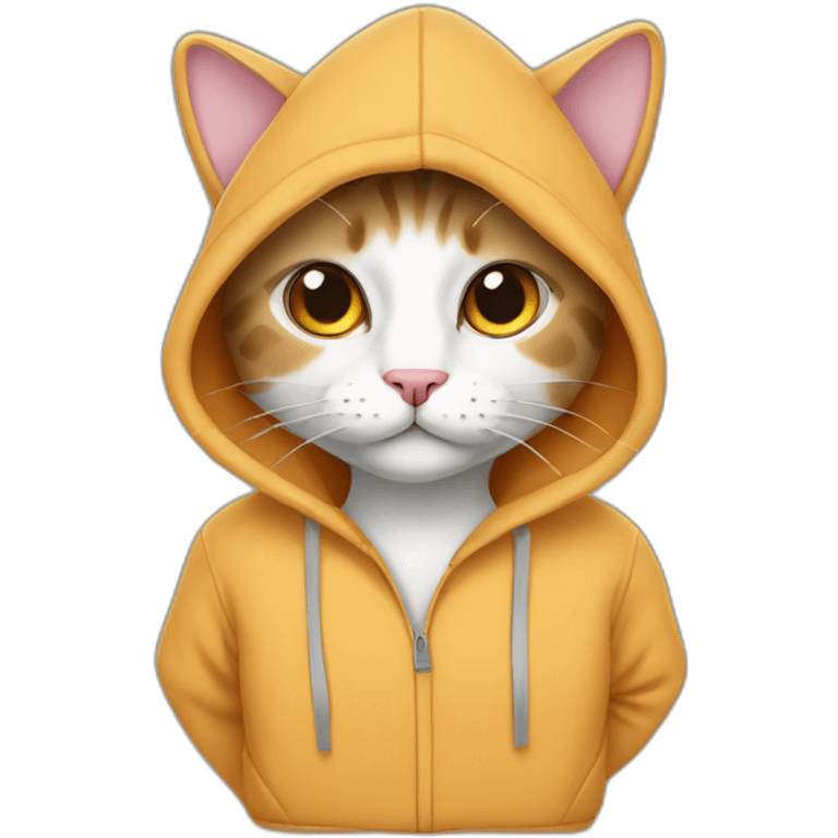 Cat wearing hoddie emoji