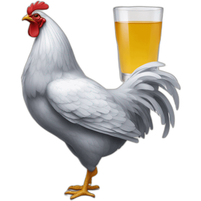 Poule qui boit un verre emoji