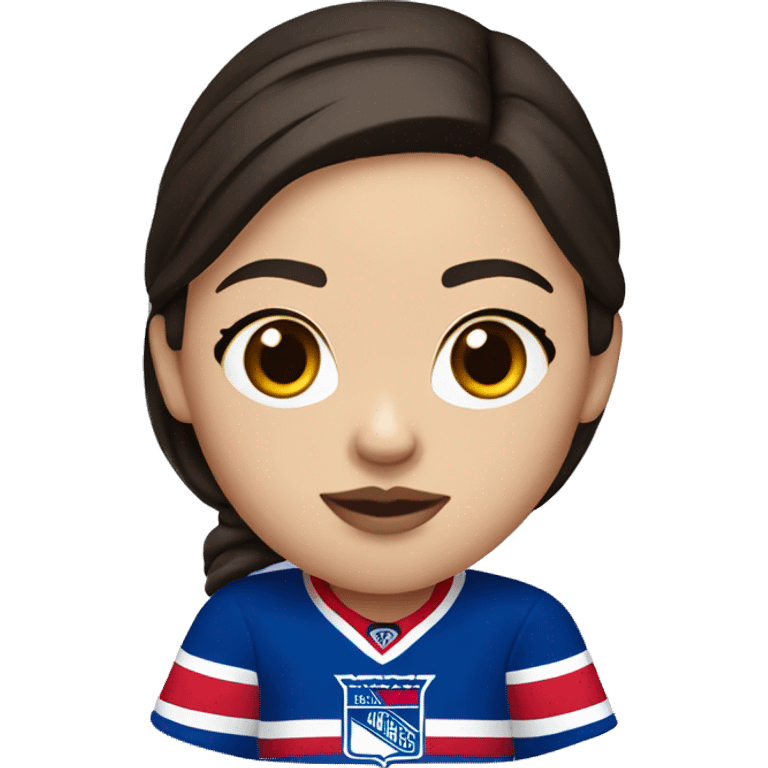 New York rangers female fan with dark hair and brown eyes  emoji