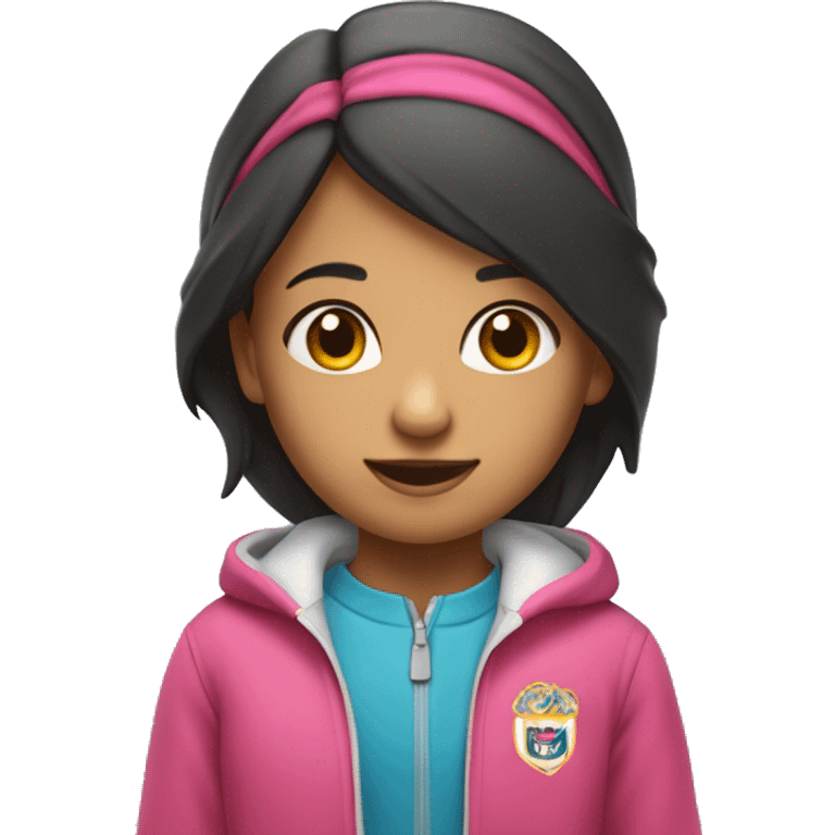 niña pequeña morena con ropa de deporte emoji