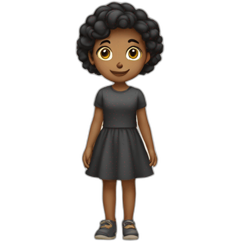 niña pequeña negra caminando de perfil emoji