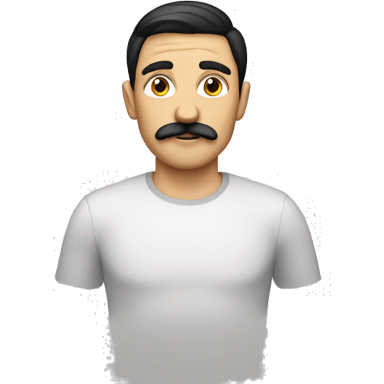 German guy with black middle parted hair and a short moustache emoji