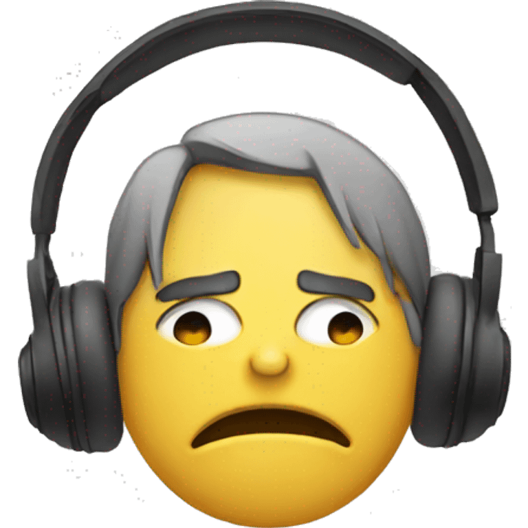 Crying emoji with headset  emoji