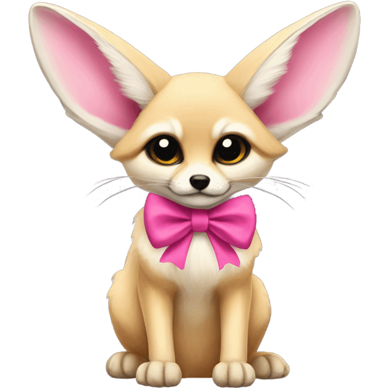 fennec with a pink bow emoji