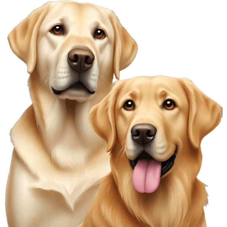 A labrador and a golden retriever  emoji