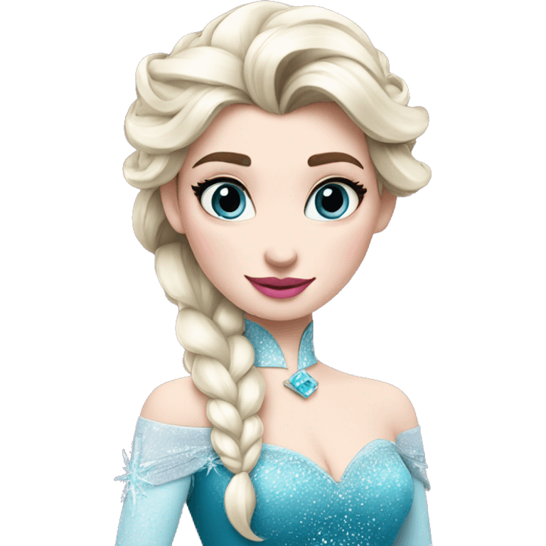 elsa frozen with pink lips emoji