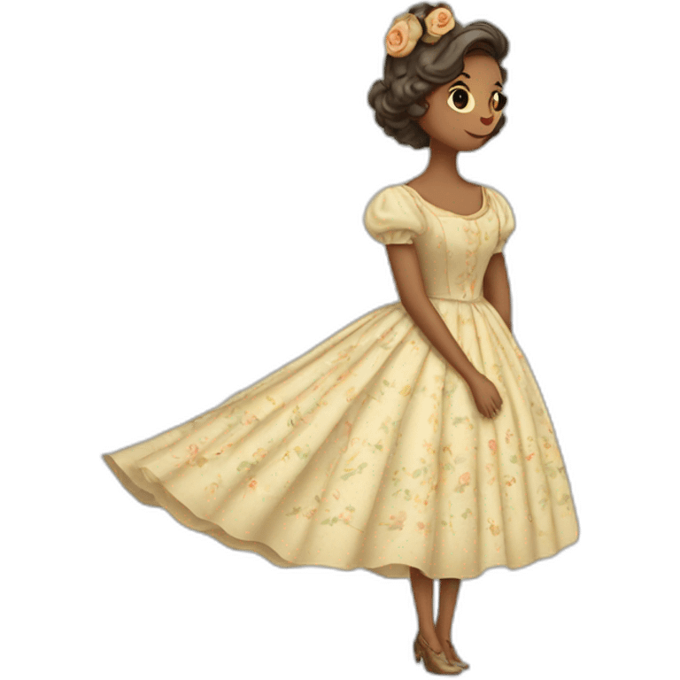 Cuckoo wearing vintage dress emoji