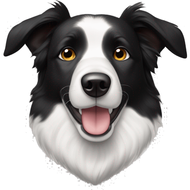 Black and white elderly dog short haired border collie smaller ears  emoji