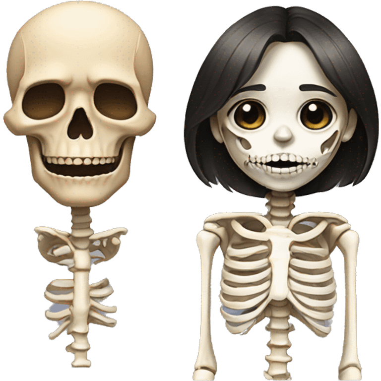 skeletal face and the girl  emoji