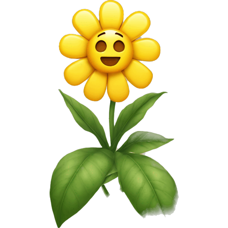 smiling nonchalant emoji with a flower on the head emoji