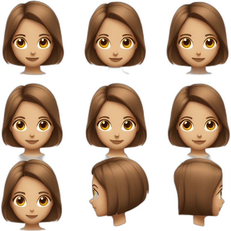 fée avec les cheveux lisse chatain et la peau beige avec les yeux noisette emoji