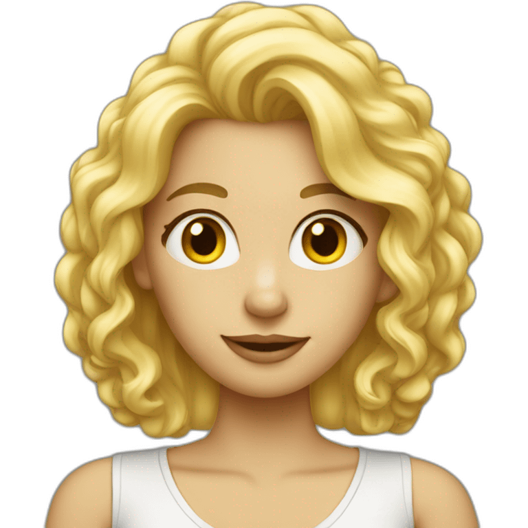 blonde-big-hair-girl-with-laptop emoji