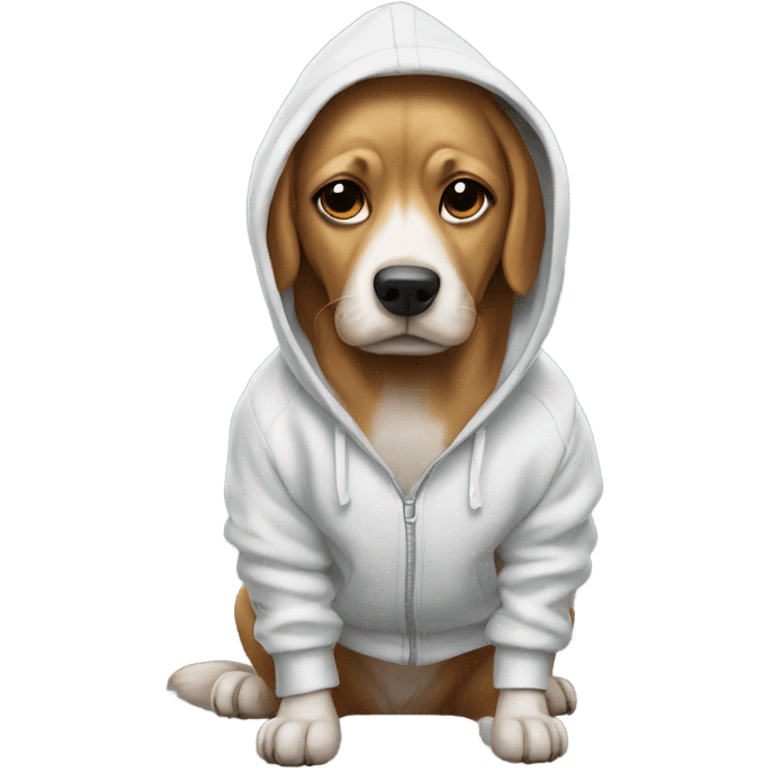 Dog wearing hoodie emoji