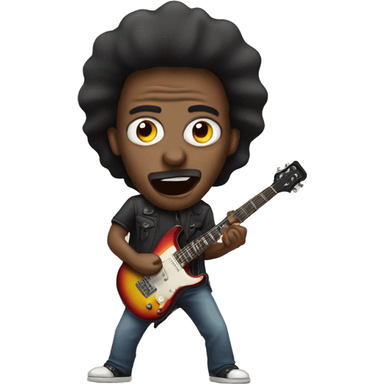 An electric guitarist with big nose  emoji