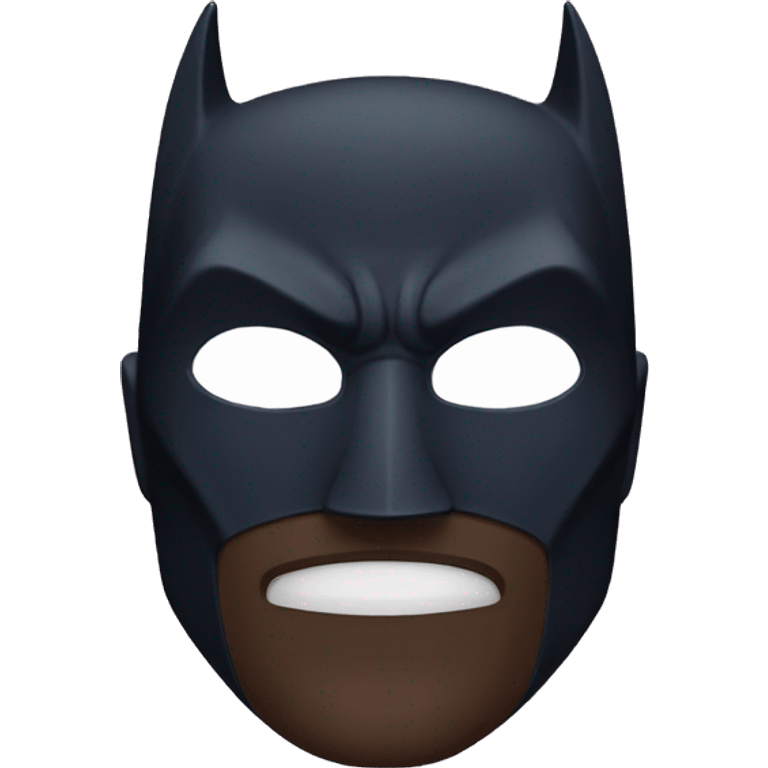 Dark Batman face mask with blue eyes and dark skin  emoji