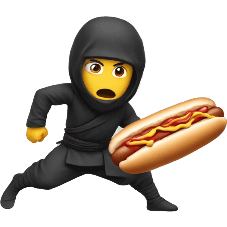 Ninja throwing hotdog emoji