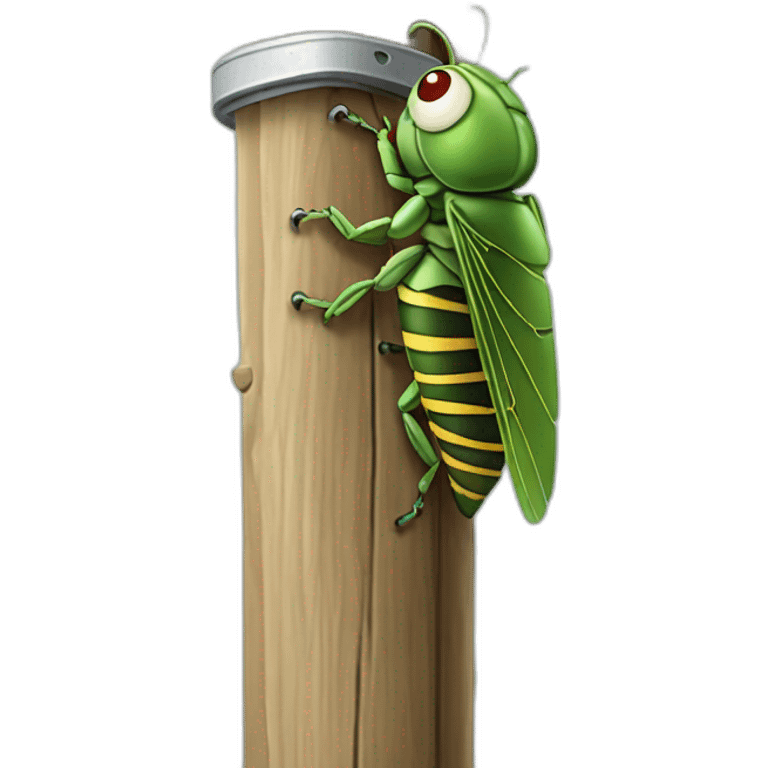 cicada climbing  telephone pole emoji