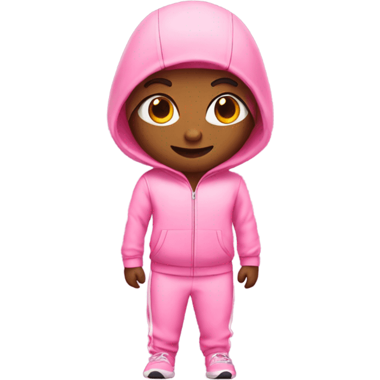 Cute, pink track-suit emoji