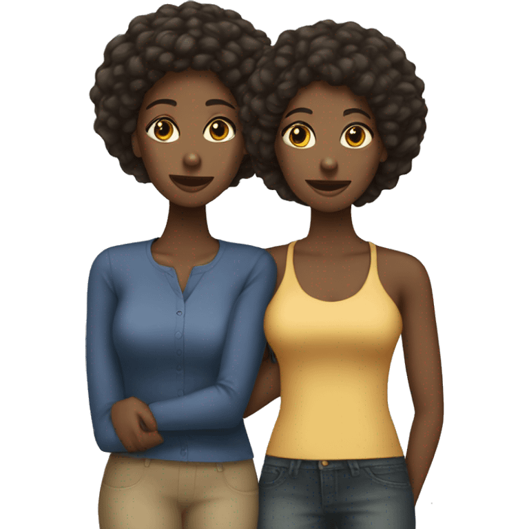 Two African American woman best friends  emoji