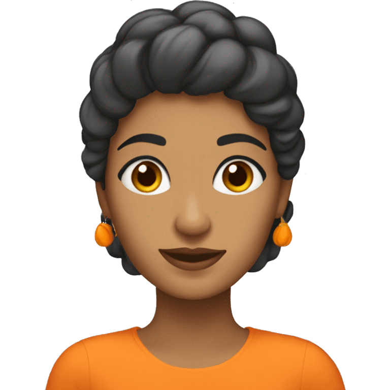 Mujer morena con pelo naranja emoji