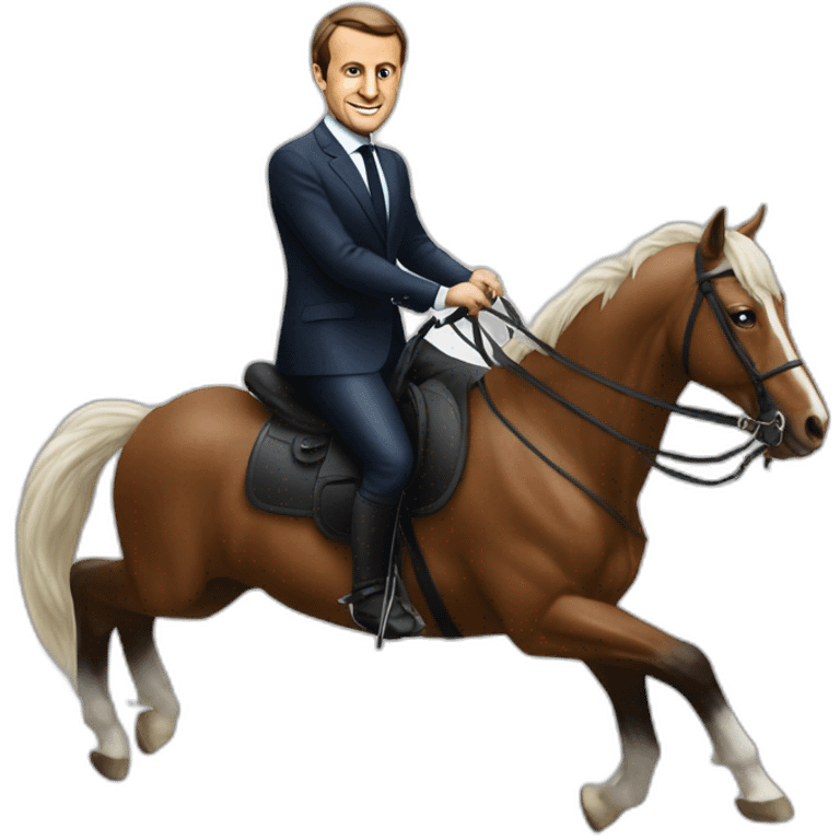 Emanuele macron sur un cheval emoji