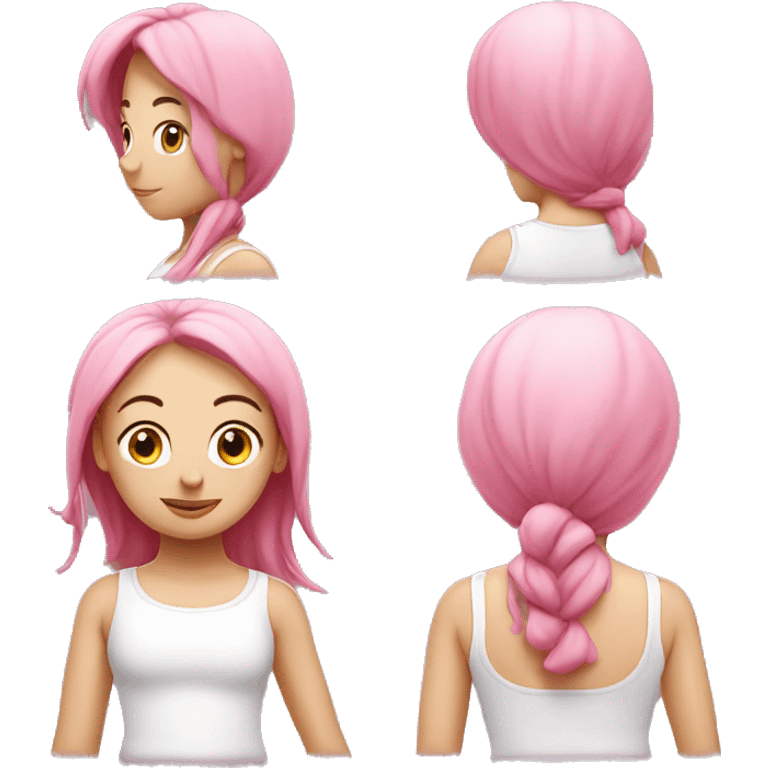 Pink girl in yoga white  emoji