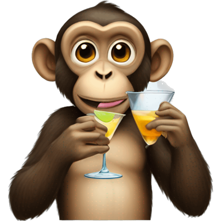 Monkey drinking martini emoji