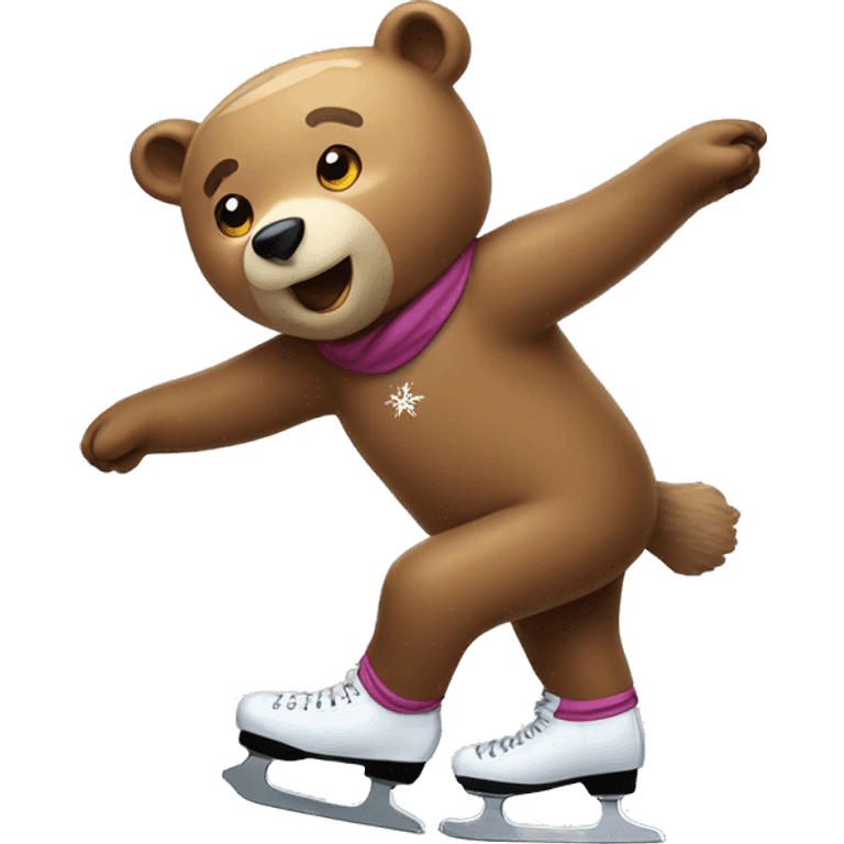 Figure skating bear emoji