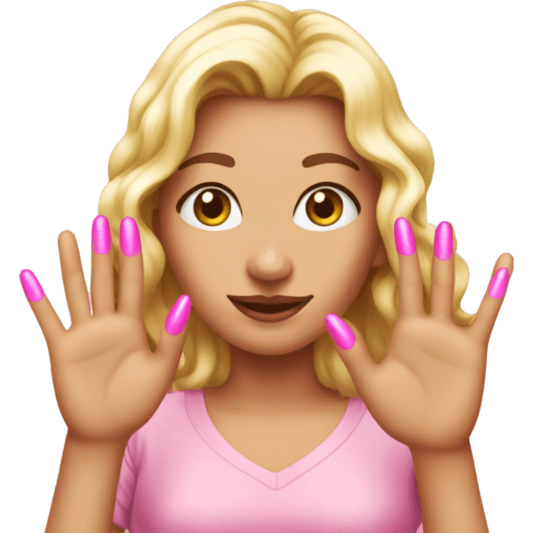 jul-sign-with-long-pink-nails emoji