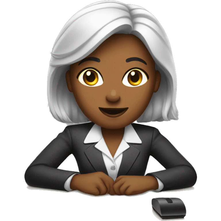 secretary at reception table emoji