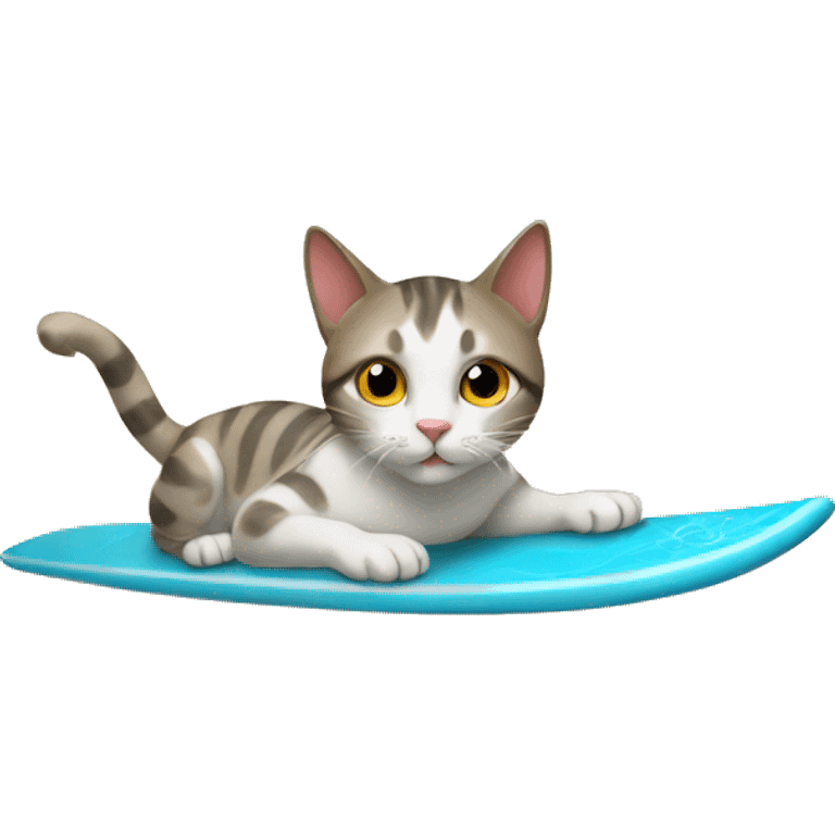 cat on surfboard emoji