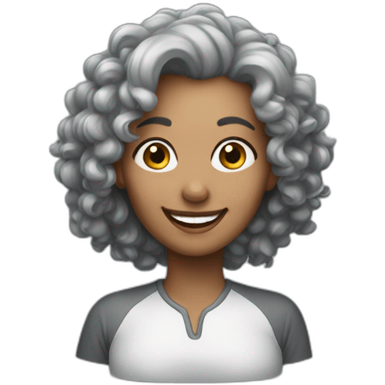 Grey female poddle smiling emoji