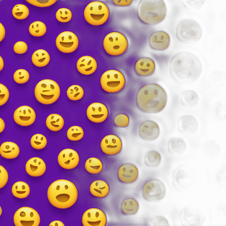 An yellow emoji with g and f letters on purple background emoji