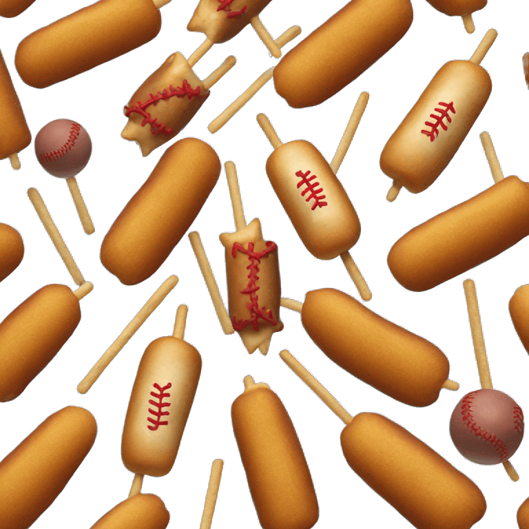 Corndog on stick blue playing baseball emoji