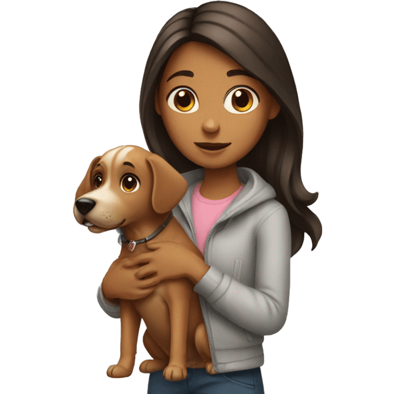 Girl with dog  emoji