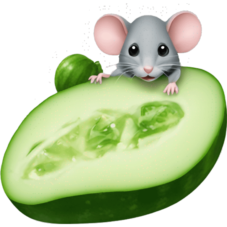 mouse with cucumber emoji