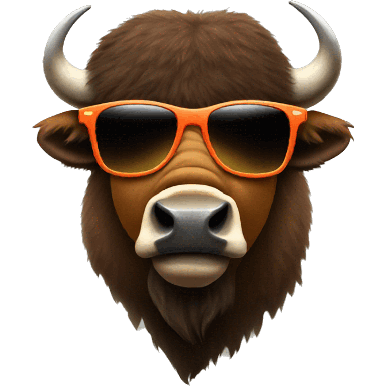 American bison wearing sunglasses emoji