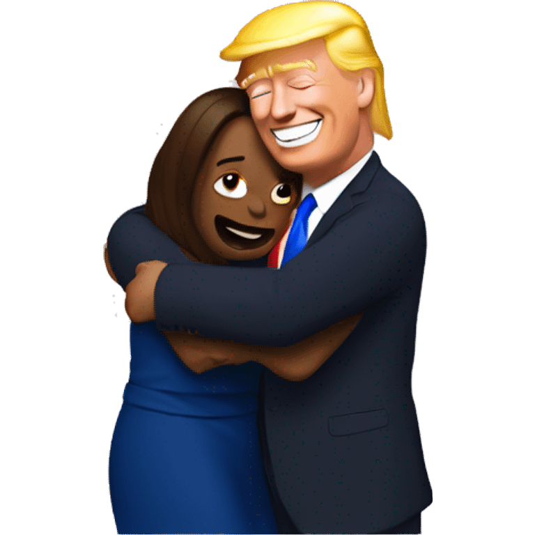 kamala and trump hugging emoji