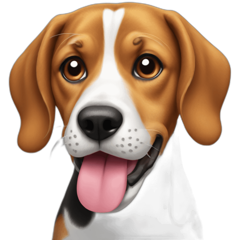 beagle sticking tongue out emoji