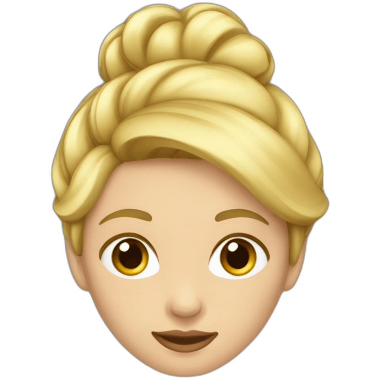 Fille blonde avec un chignon emoji