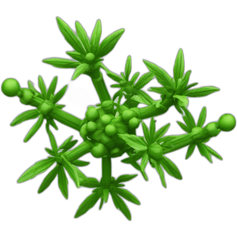 Cannabidiol 3D ball-and-rod structure emoji