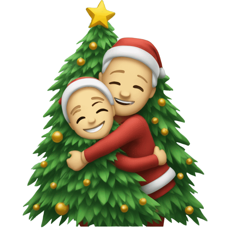 Christmas tree hug emoji