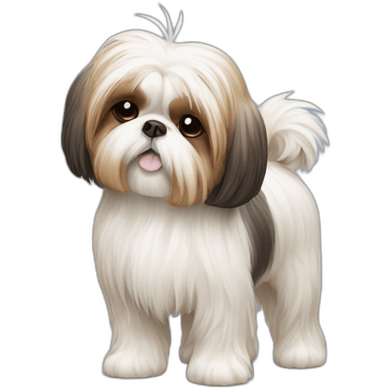 Dog Shih Tzu with long wool full-height  emoji