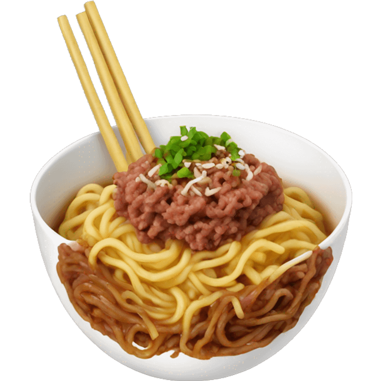 ground beef noodles in a bowl emoji