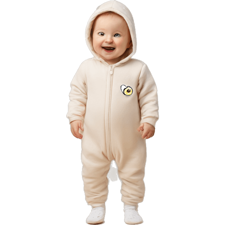 newborn jumpsuit beige emoji