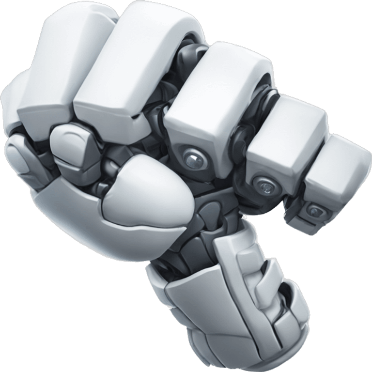 white mechanical cyborg bicep flexing emoji