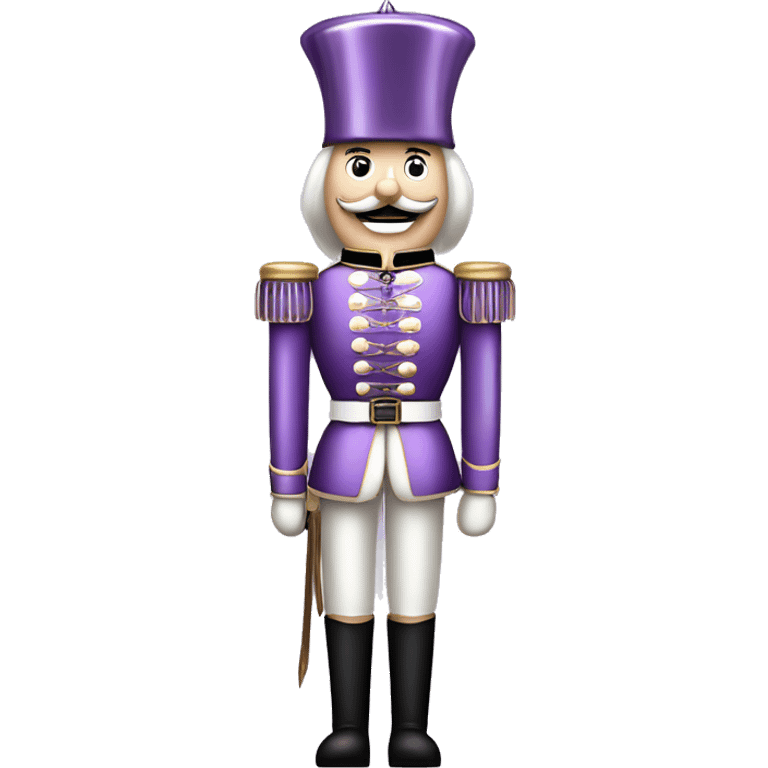 Realistic full body lilac metallic and pearlescent christmas nutcracker soldier emoji