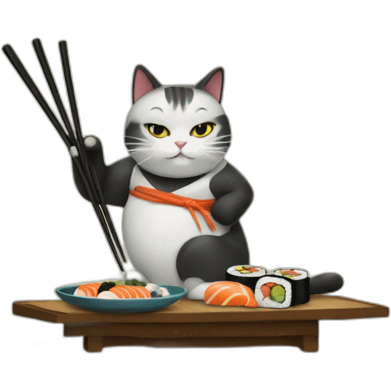 cat serving sushi emoji