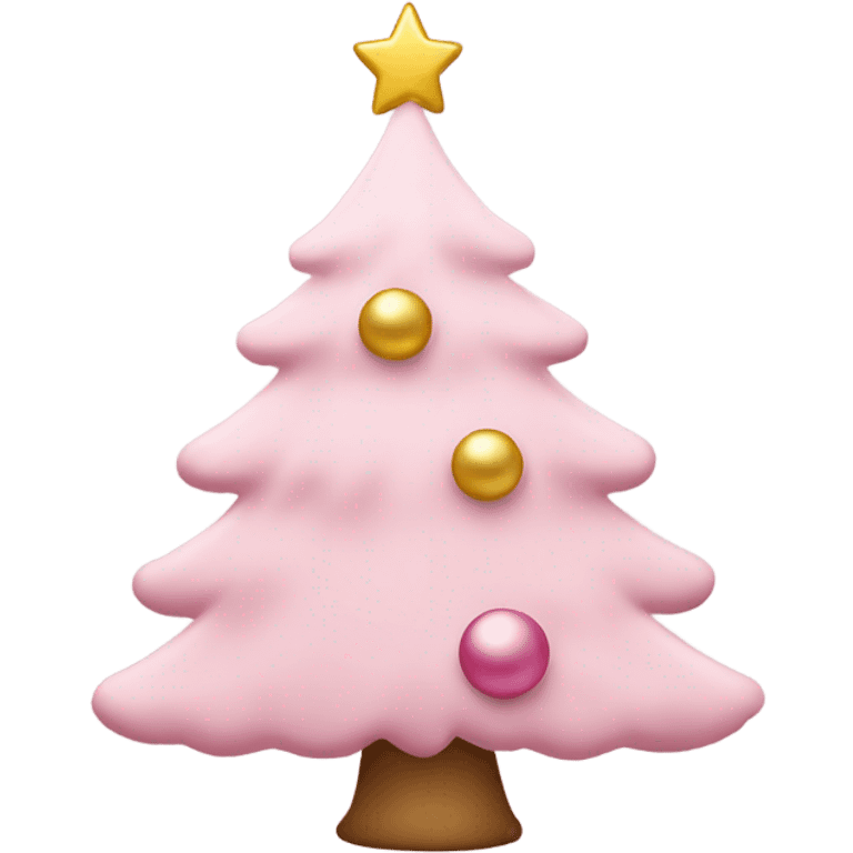 Light pink Christmas tree with ornaments  emoji